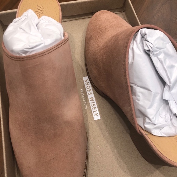 NWT Madewell Suede Harper Mules in Old Rose - Picture 3 of 7